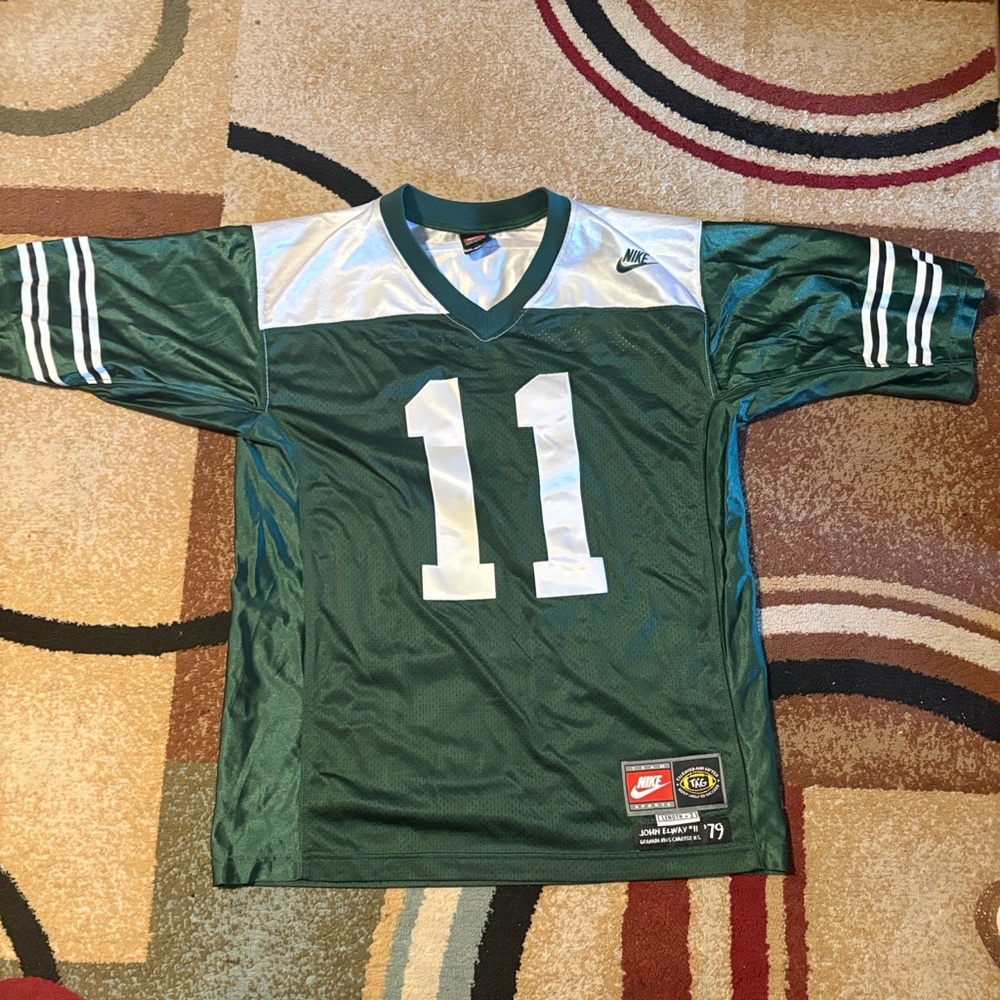 Nike Green and White Men's Jersey
